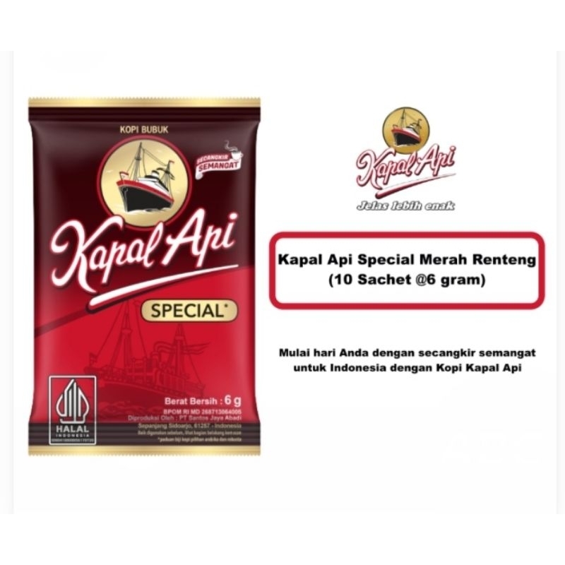 

Kapal Api Special Merah Renteng (10 Sachet 6 Gram)