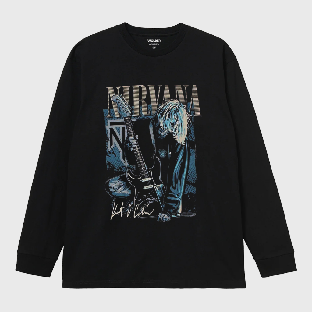 KAOS LONGSLEEVE NIRVANA THE MAN LENGAN PANJANG / T SHIRT BAND ORIGINAL PREMIUM COTTON UNISEX DISTRO
