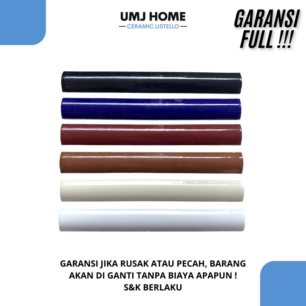 [GARANSI FULL] Lis keramik kuku macan keramik polos 20 cm import