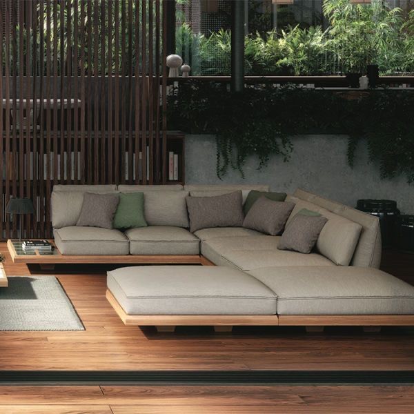 Kursi sofa set tamu outdoor minimalis modern kekinian - kursi luar ruangan