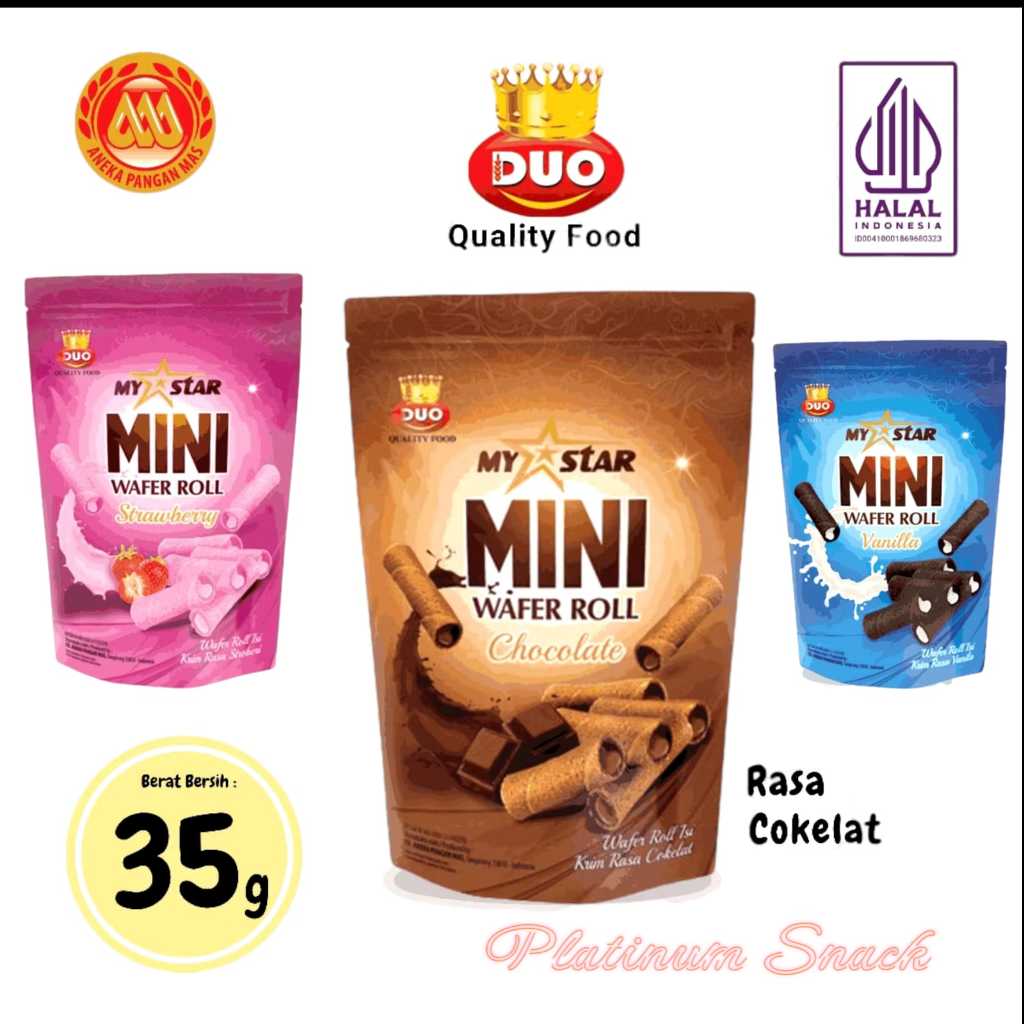 

My Star Mini Wafer Roll | Isi 1 Pouch @ 35 Gr