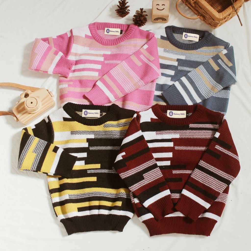 PUZZLE SWEATER, sweater rajut anak, sweater rajut bayi, sweater anak unisex