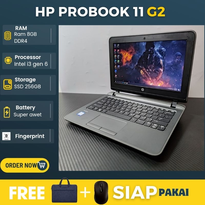 laptop Hp ProBook  Intel core i3 / i5  Ram 8GB SSD 256GB  OS windows 10 / 11 - siap pakai