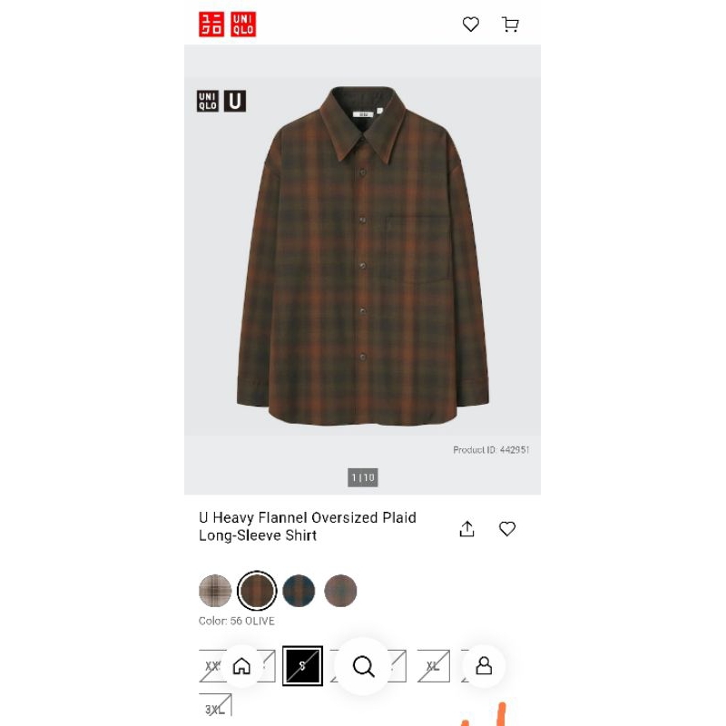 Uniqlo U Heavy Flannel Oversized Plaid Long-Sleeve Shirt