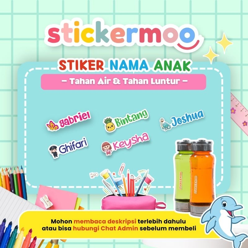 

STIKER LABEL NAMA ANAK WATERPROOF - PRINTIFYMOO