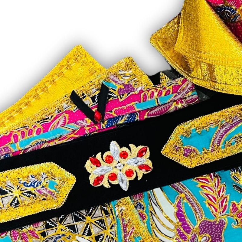 Sembong Silat Dark Pink Full Batik Prada Glitter