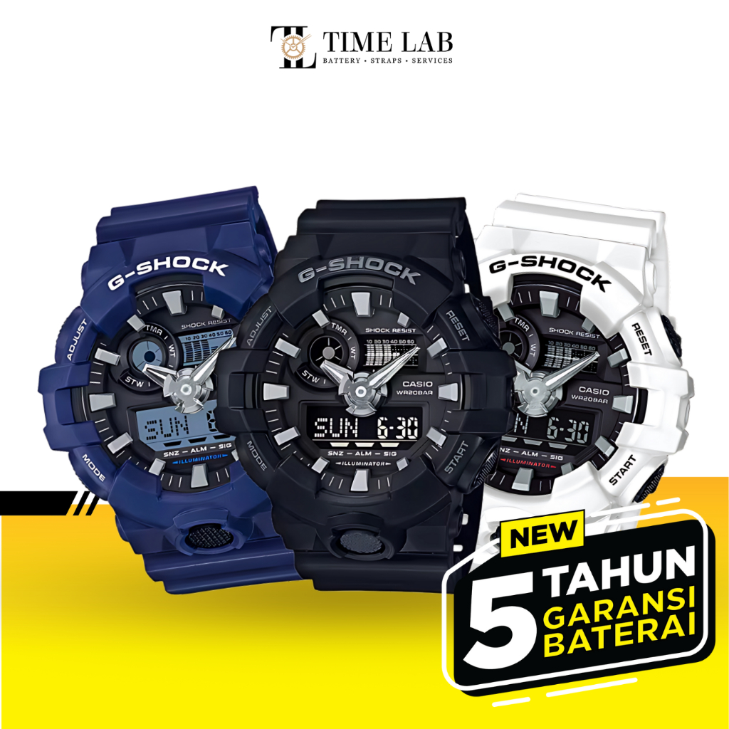 JAM TANGAN PRIA CASIO G SHOCK ORIGINAL GA-700 / GA 700 / -1A / 700DC-1A DIGITAL ANALOG KARET HITAM