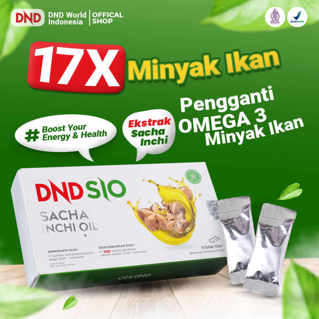 DND SIO - Sacha Inchi Oil 75 ml - Bantu Mengatasi Kanker - Kemasan Baru - 15 Sachet