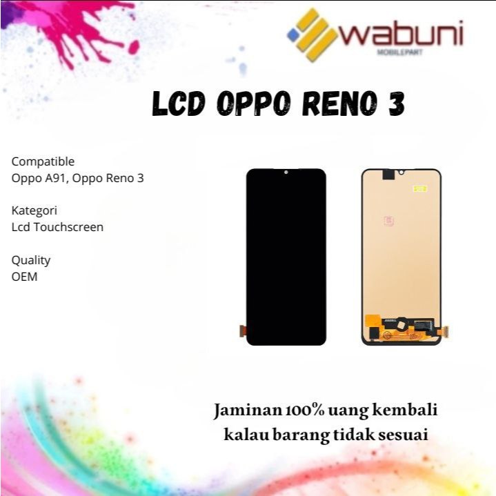 Wabunimobilepart LCD touchscreen OLED BPT Oppo Reno 3/A91
