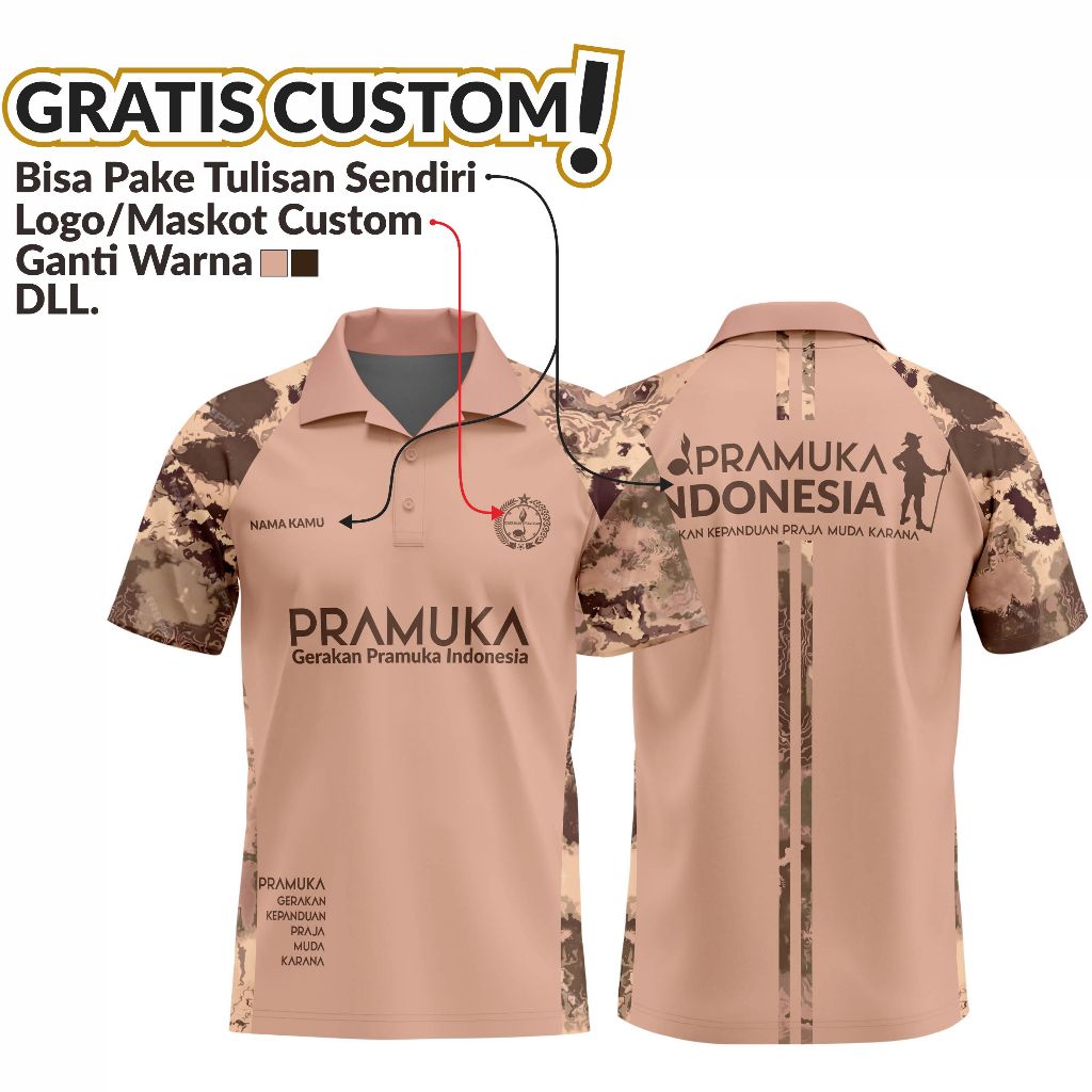 Vecnu Kaos Pramuka Gratis Custom Nama Logo Dll Jersey Terbaru Pramuka
