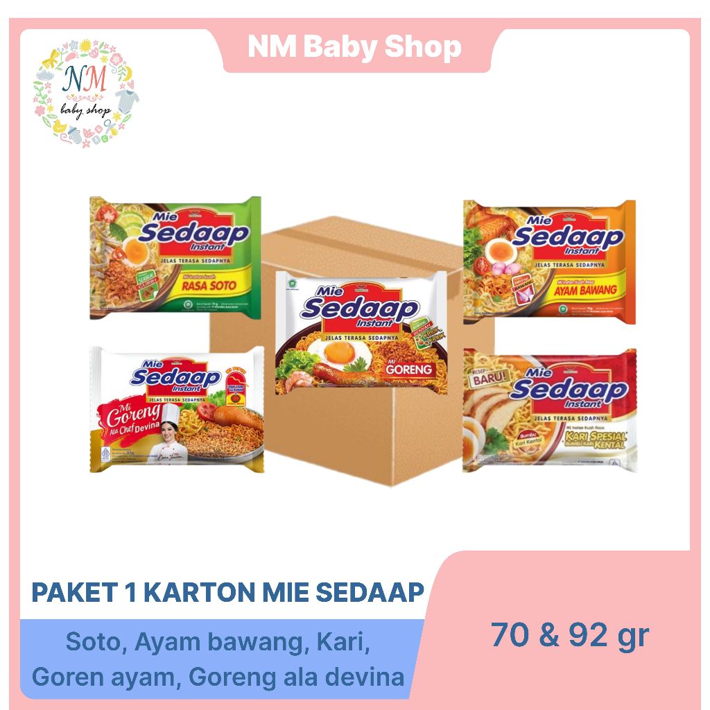 

PAKET 1 KARTON ISI 40 MIE SEDAAP INSTANT 75gr NM PRLA