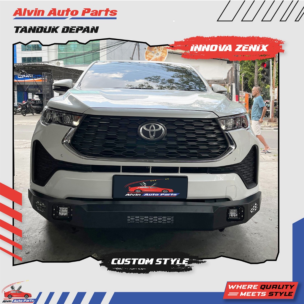 TANDUK BUMPER DEPAN INNOVA ZENIX CUSTOM / PENGAMAN BUMPER DEPAN ZENIX CUSTOM STYLE/ACCESSORIES ZENIX