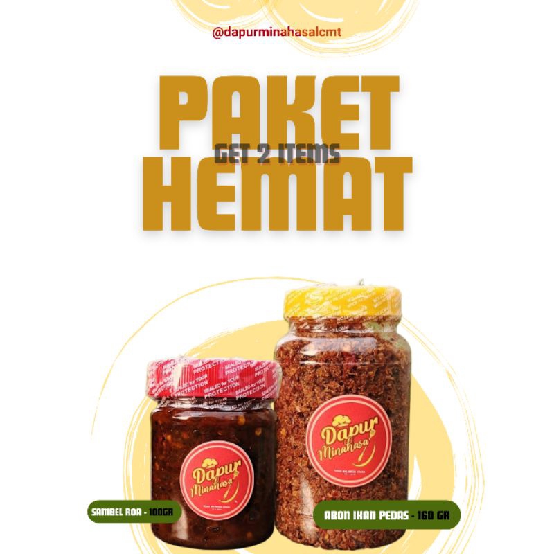 

Paket Hemat - Sambel Roa (100gr) & Abon Ikan Pedas (160gr)