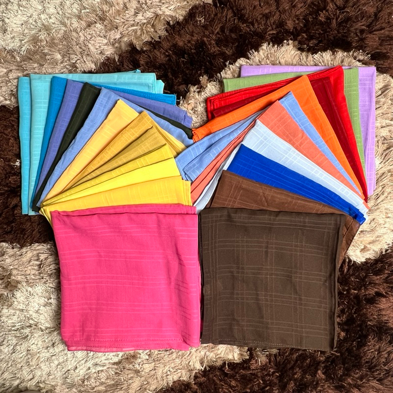 RvScarf Hijab Segi Empat Paris Motif Garis Kotak-Kotak