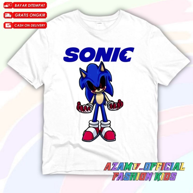 (BISA COD) Kaos Anak Baju Anak Sonic Exe The Hedgehog Free Nama / Kaos Tshirt Anak Sonic The Hedgeho