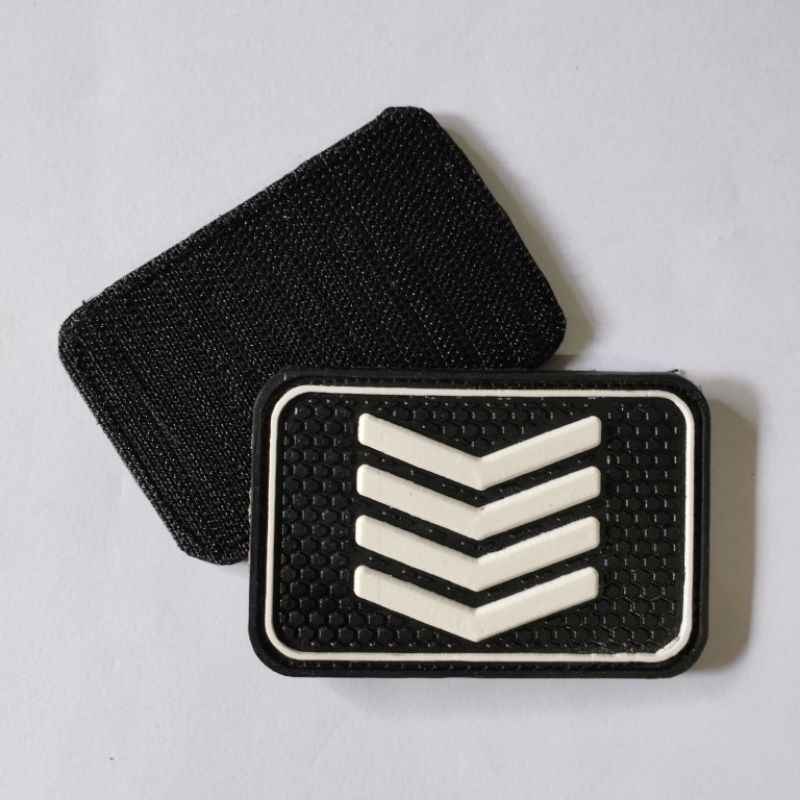 Patch rubber logo Pangkat Bintara Polri Bripda Briptu Brippol Bripka tempelan emblem karet velcro