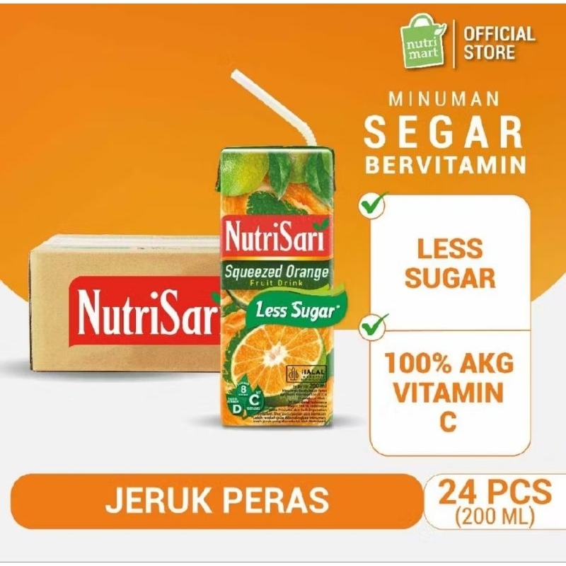 

1 KARTON NUTRISARI RTD SQUEEZED ORANGE 200ML (isi 24pcs)