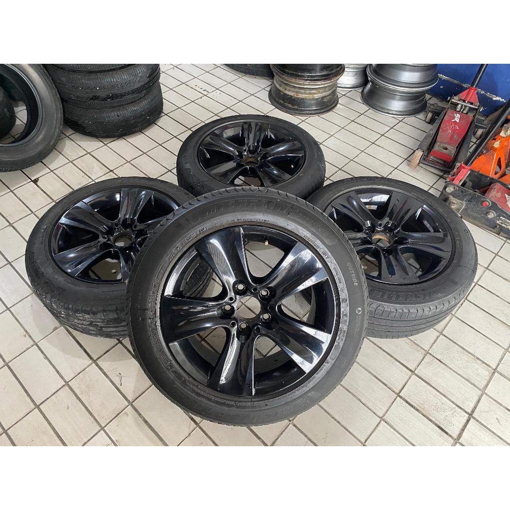 Velg Mobil Bekas Standar BMW Seri 5 Pcd 5x120 Black + Ban 225 55 R17