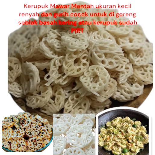 

Kerupuk Mawar mentah ukuran kecil renyah dan gurih cocok untuk di goreng seblak basah kering atau kerupuk sudah PIRT