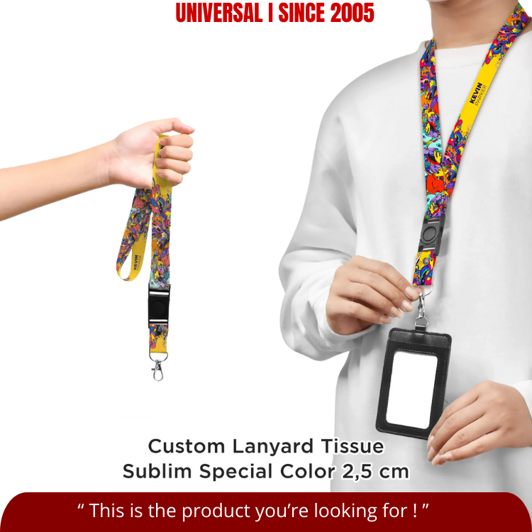 

Custom Desain Cetak Tali Lanyard Print Sublim 2cm Cetak 2 Atau 1 Muka / Tali Id Card Printing Dua Cm Cetak Dua Atau Satu Muka / Nametag