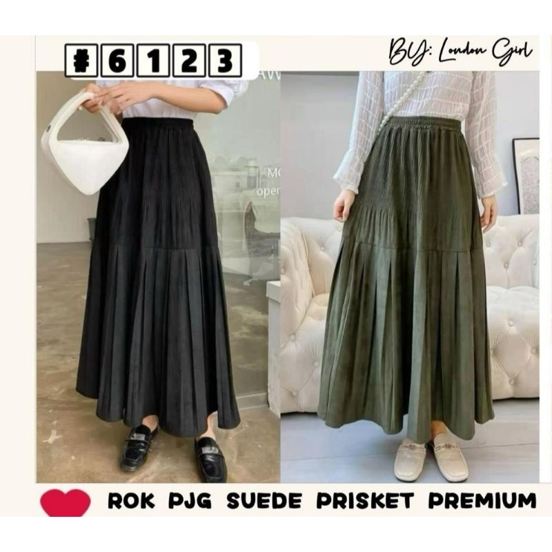 Rok panjang Prisket Suede 6123 London Girl