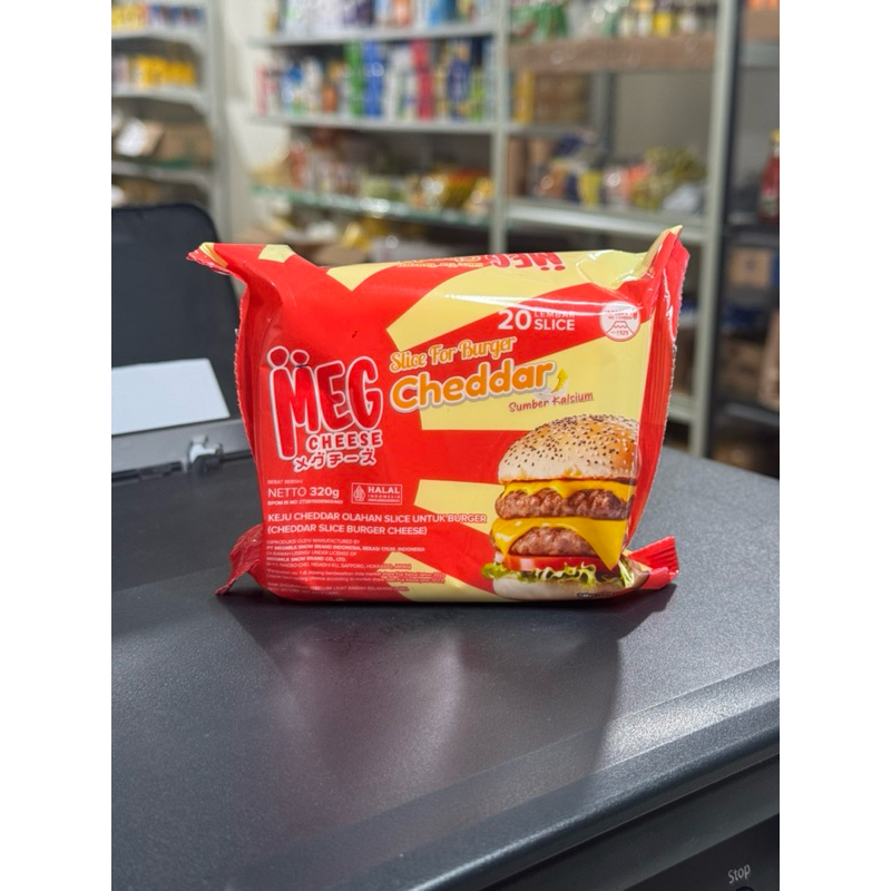 

MEG slice for burger cheddar / keju slice 20s (Merah)