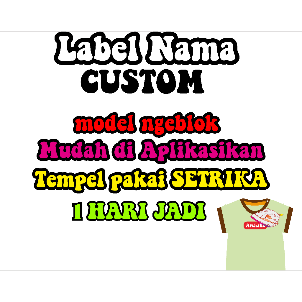 

Sticker Label Setrika | Sticker Nama Setrika | Sticker Kain CUSTOM
