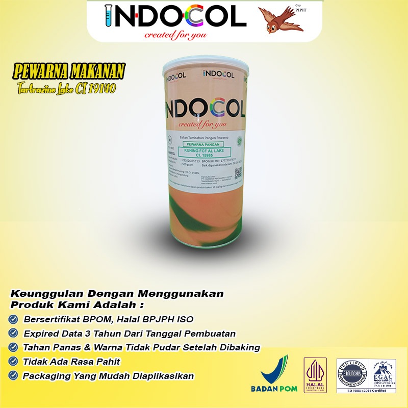 

Pewarna Makanan INDOCOL TARTRAZINE CI.19140 (HC)