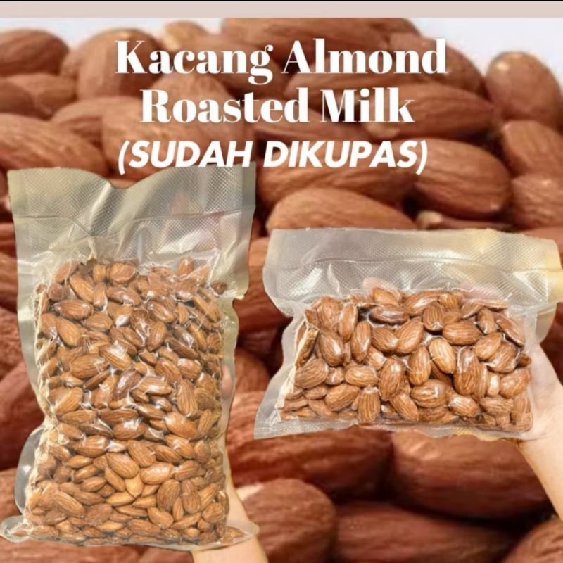 

Kacang Almond Roasted Milk kupas/Kacang Almond Panggang susu (Sudah dipanggang)
