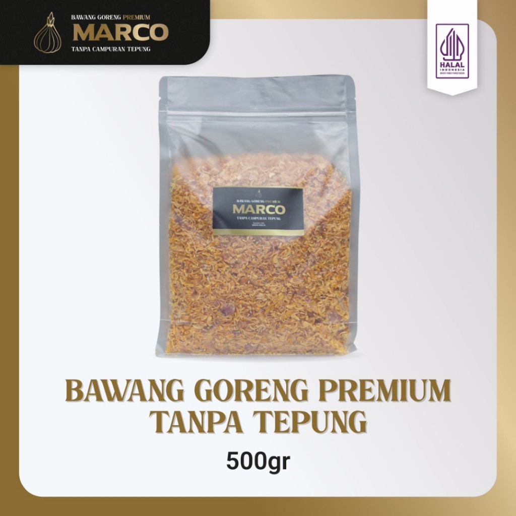 

Bawang Goreng Premium Marco – 500 gram – Krispi Tanpa Tepung & Bebas Minyak
