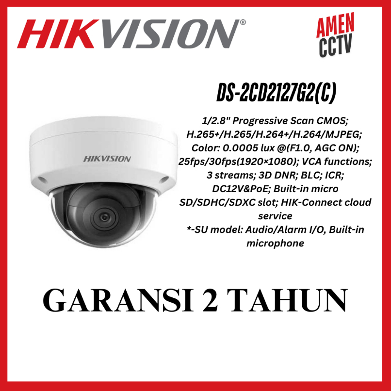 Hikvision 21 Series Non-Led Dome Camera DS-2CD2127G2(C)
