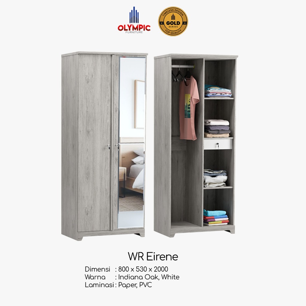 Lemari Pakaian Lemari Baju Lemari 2 Pintu Lemari Gantungan Gamis WR EIRENE Olympic