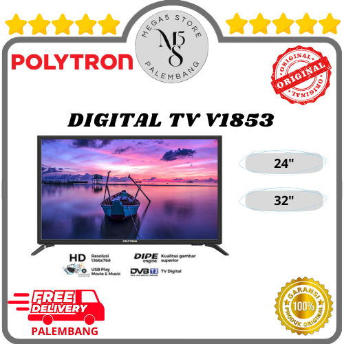 TV LED Polytron 24V1853/0853 / 32V1753/1853 LED Polytron 32 Inch Digital TV Polytron