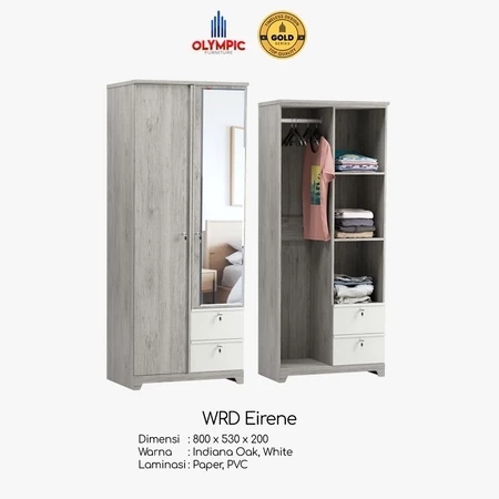 Lemari Baju Lemari Pakaian Lemari 2 Pintu Lemari Dress gantungan Gamis WRD EIRENE Olympic