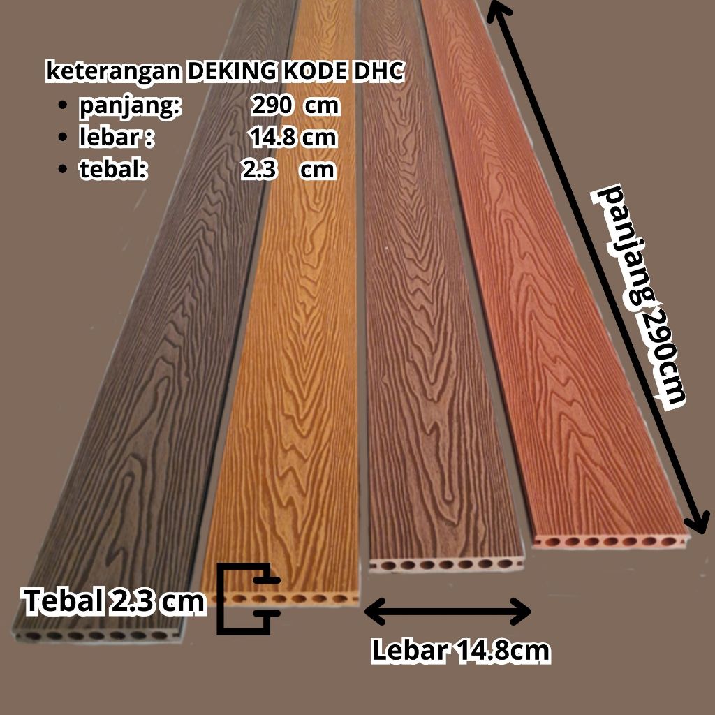 WPC DECKING WPC FLOORING Lantai Kayu Decking Tile Outdoor Lantai Decking WPC Outdoor WPC LANTAI