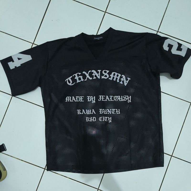 [Pre-loved] Thanksinsomnia Mesh Jersey Levine Black - Large