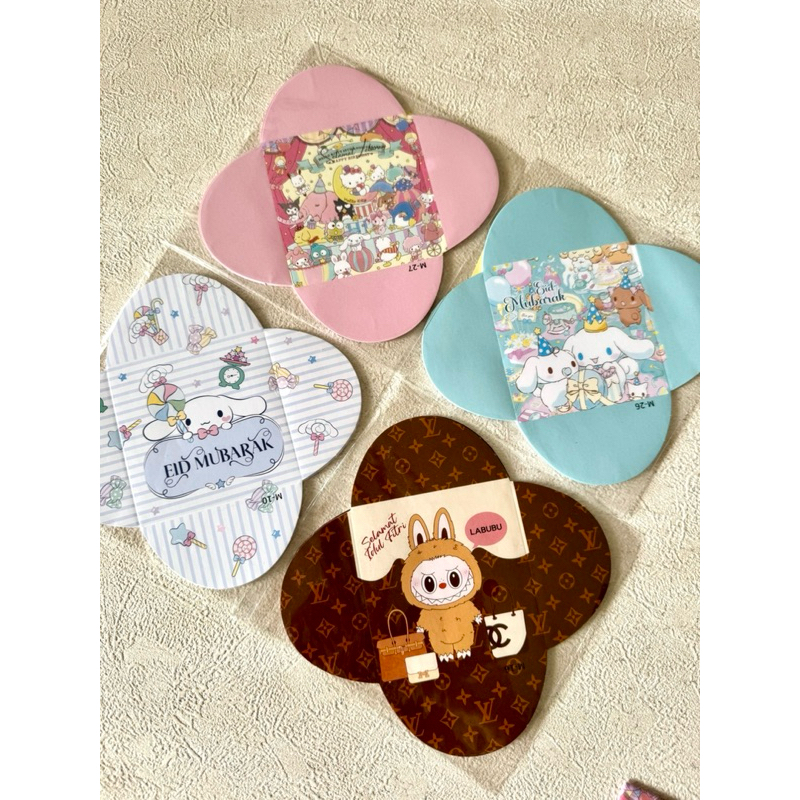 

Amplop Lebaran DIY FREE STIKER Idul Fitri Karakter Sanrio Labubu Cinamoroll