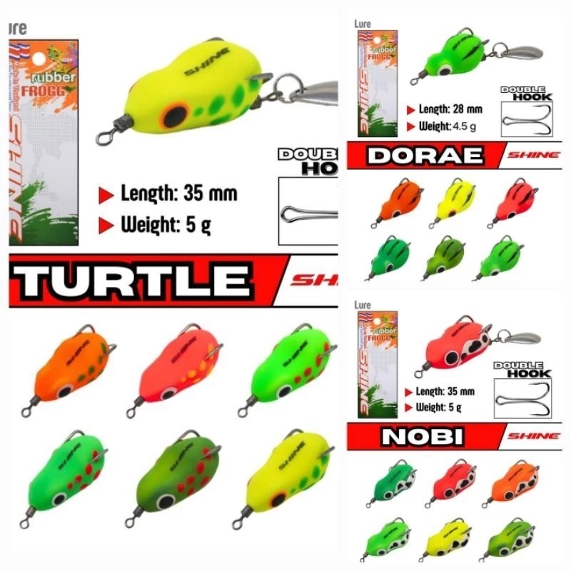 Soft Frog Shine DORAE, NOBI, TURTLE umpan casting gabus thailand