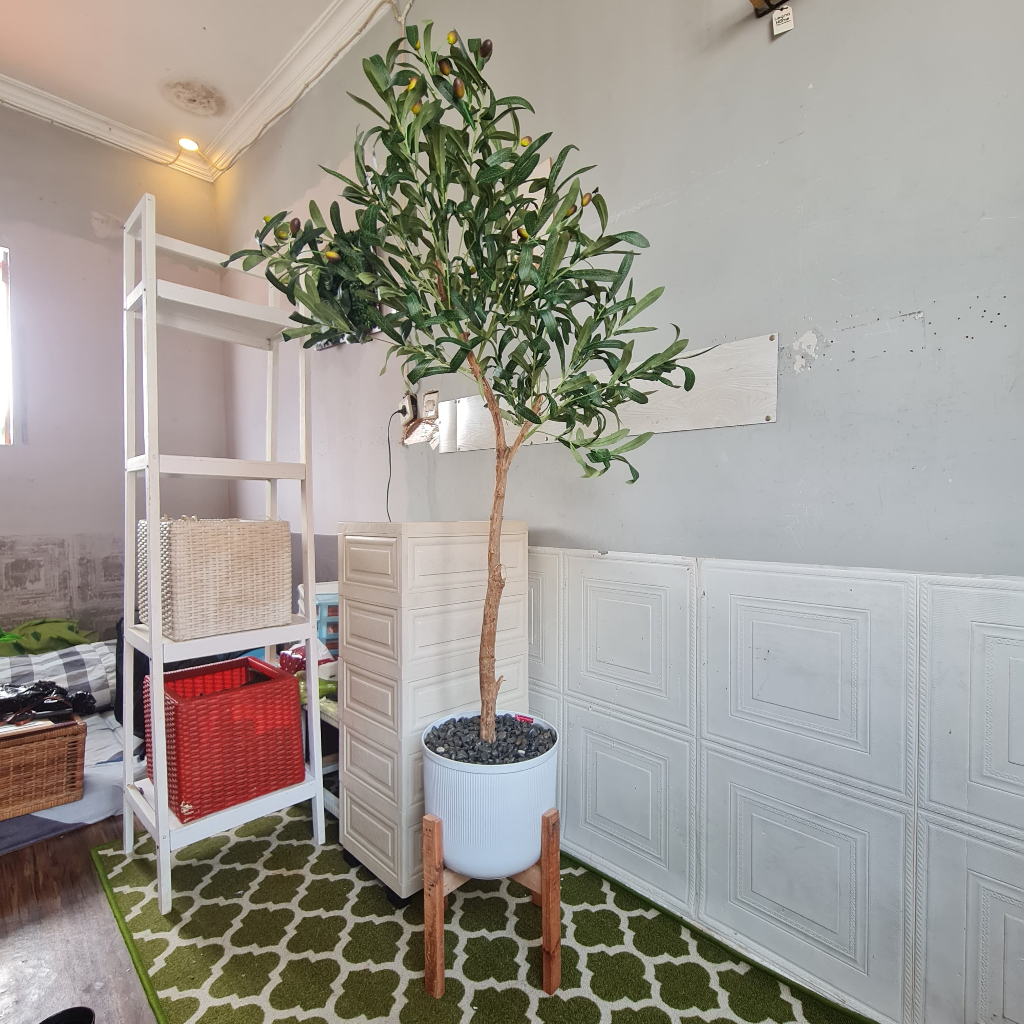 Tanaman Hias Artificial Besar Pohon Zaitun Plastik