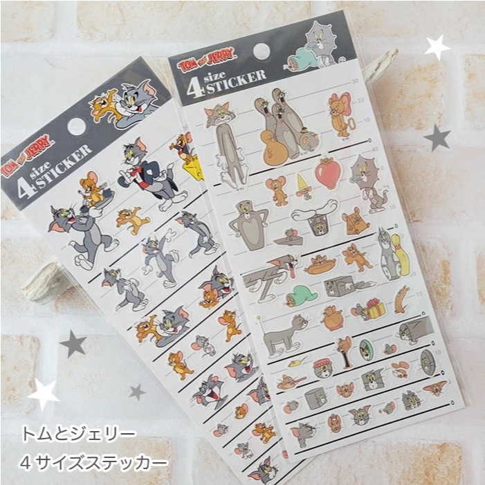 

4 Size Sticker Sheet Tom n' Jerry Comic Cartoon Seal Deco Stiker Journal Limited Edition