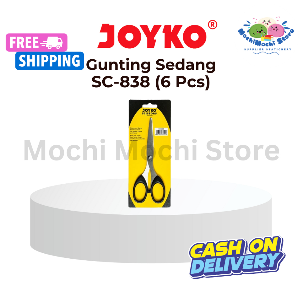 

PER 6 PCS Gunting Joyko Sedang SC-838 | Scissors Joyko | Gunting Sedang | Gunting Sedang JOYKO Scissors Stainless Original Alat Pemotong Hitam