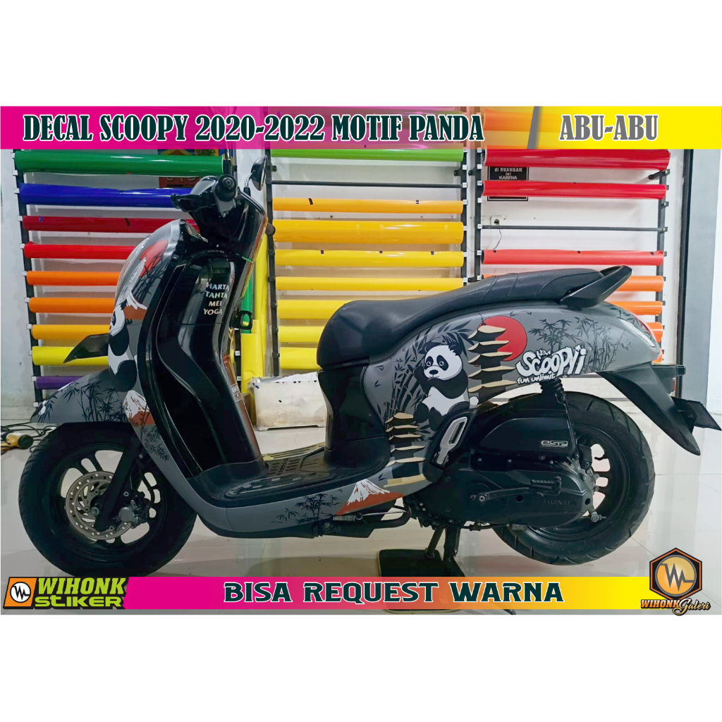 STIKER DECAL SCOOPY 2020-2022 MOTIF PANDA