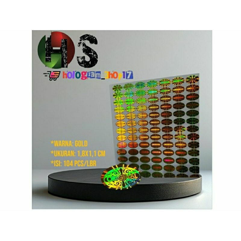 

stiker hologram original batik gold