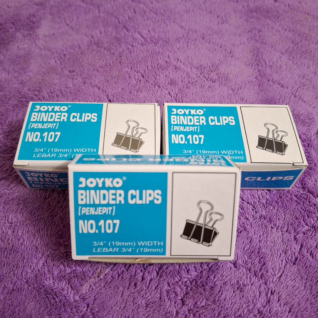 

(1Pack=12pcs) Binder Clip 107 / Klip Penjepit Kertas ( 12 pcs )