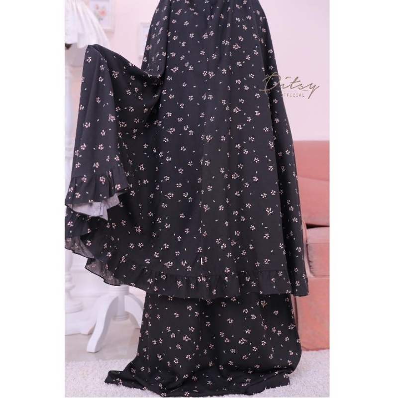 Preloved Mukena Ditsy Cicera Black PS