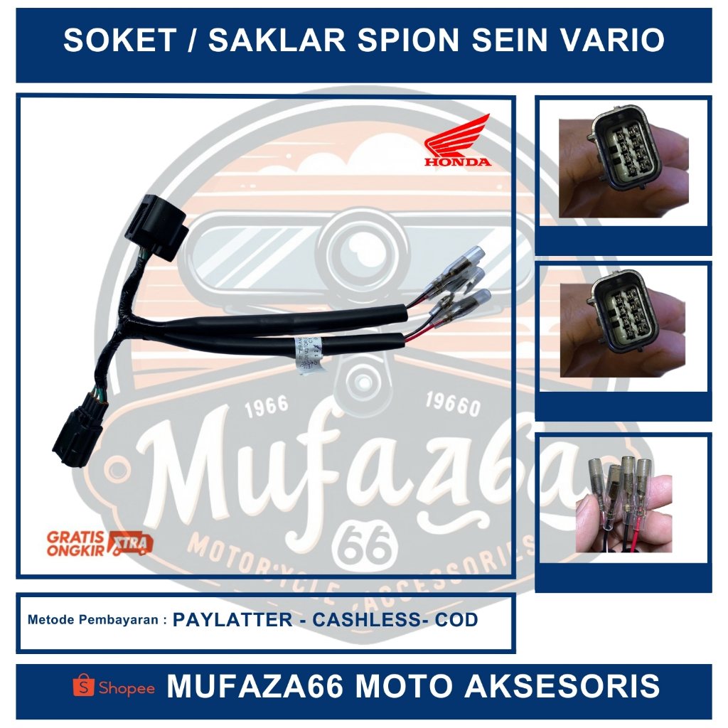Kabel socket / Soket Kabel Spion Lampu Sein LED Vario 125 150 160 Tahun 2018-2023
