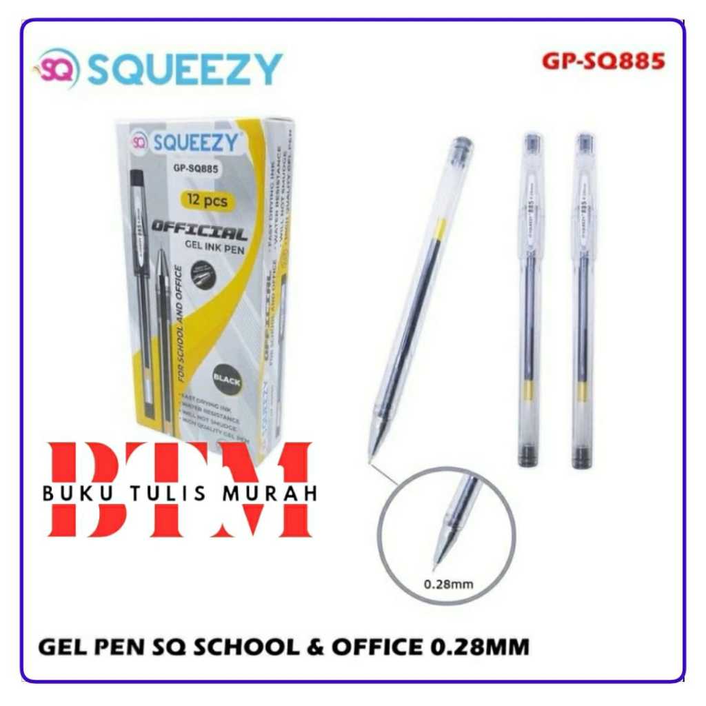 

BTM | (1 Pack/ 12 Biji) Bolpoint/ Pulpen Gel HI-TECH Squeezy/ HITECH murah 0.28MM