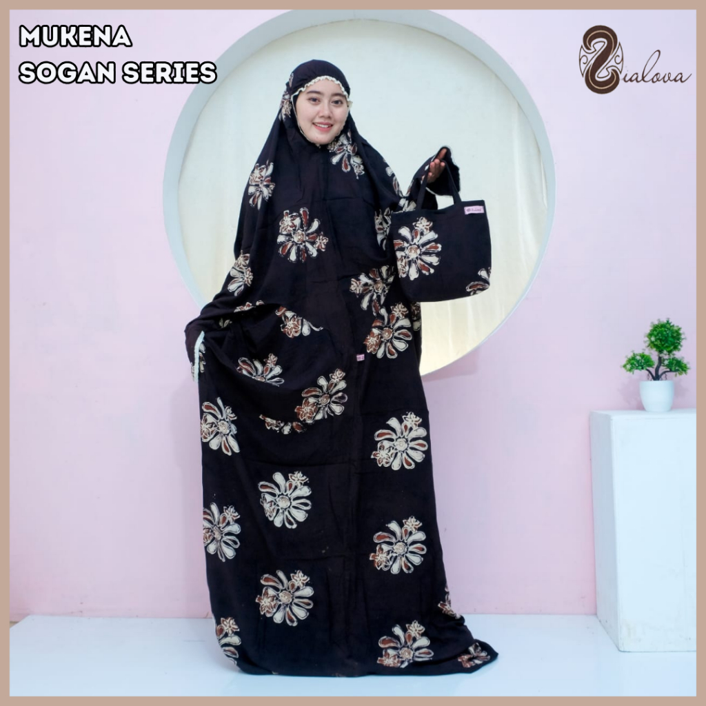 Zialova Mukena Batik Cap Terusan Mukenah Dewasa Motif Kekinian Rayon Premium Jumbo Traveling Terbaru