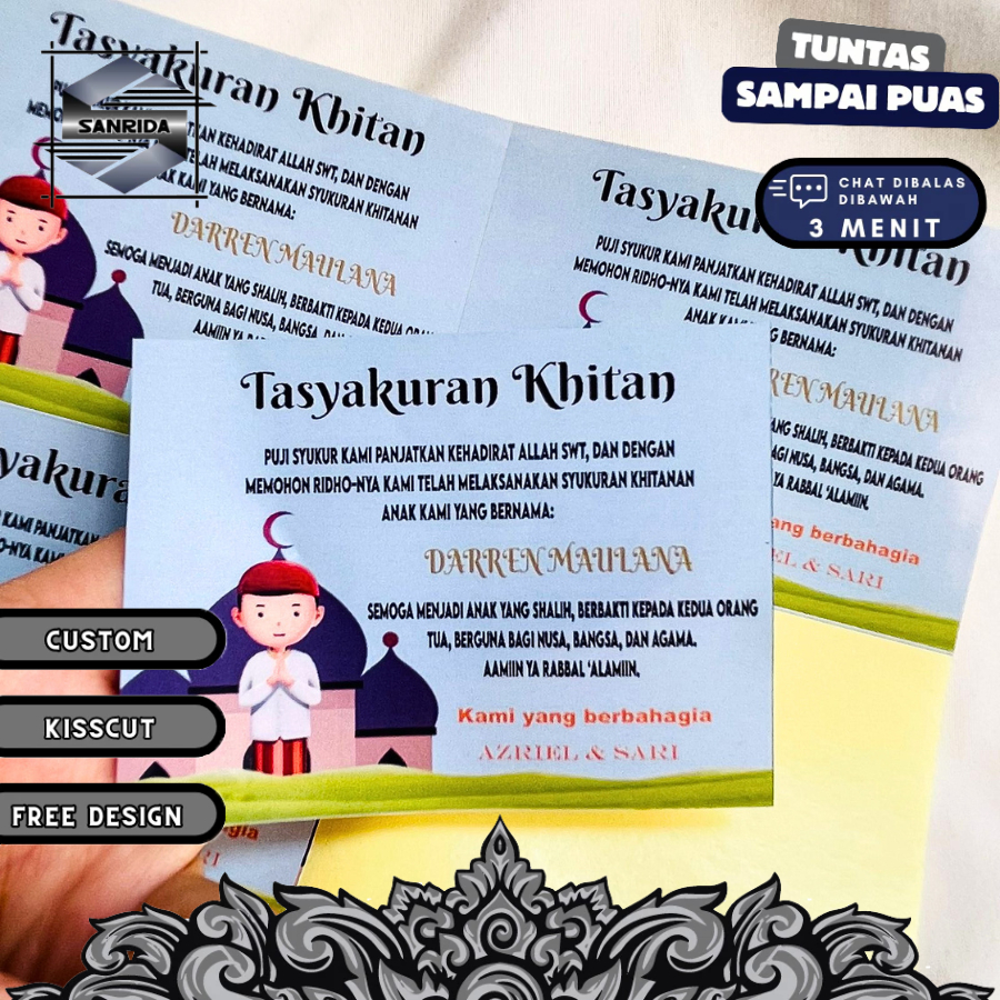 

Free Desain Tasyakuran Khitanan Custom Tulisan Sticker Persegi Syukuran Walimatul Khitan Sunatan