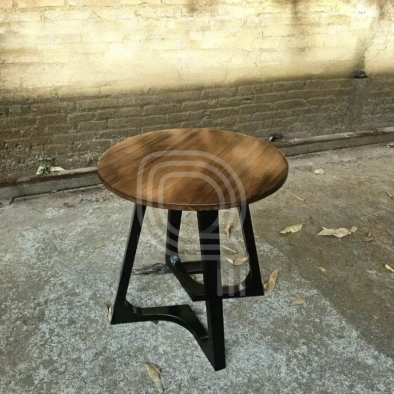 Coffe Table Jati Minimalis, Meja Kopi Teras, Coffe Table Kaki Besi